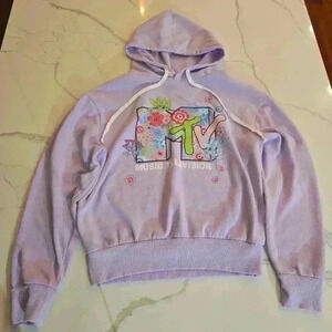 MTV Logo Hoodie size Large Purple